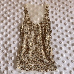 ✨Glitzy gold see through shirt ✨